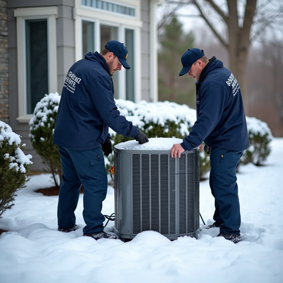 Cold-climate variable capacity heat pump operating smoothly in winter snowstorm