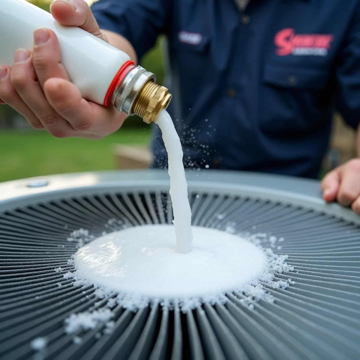 Biodegradable foaming coil cleaner applied to outdoor AC condenser aluminum fins