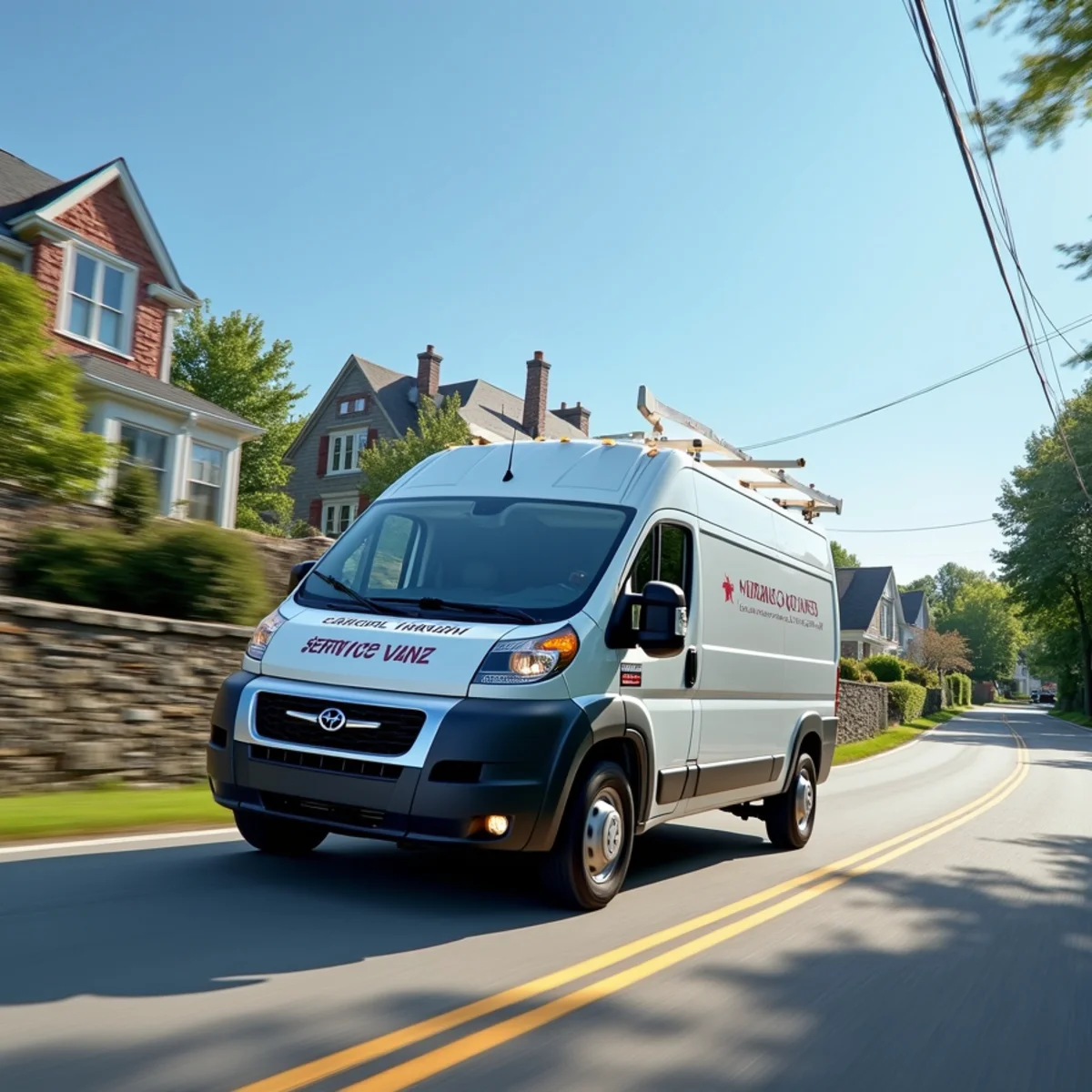 Mobile HVAC service van providing prompt contractor dispatch across Morris County NJ